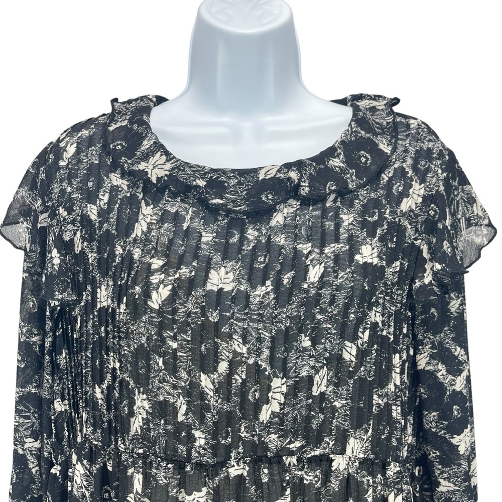 Free People Women XS These‎ Dreams Floral Long Sleeve Ruffle Mini Dress Boho - Picture 3 of 11